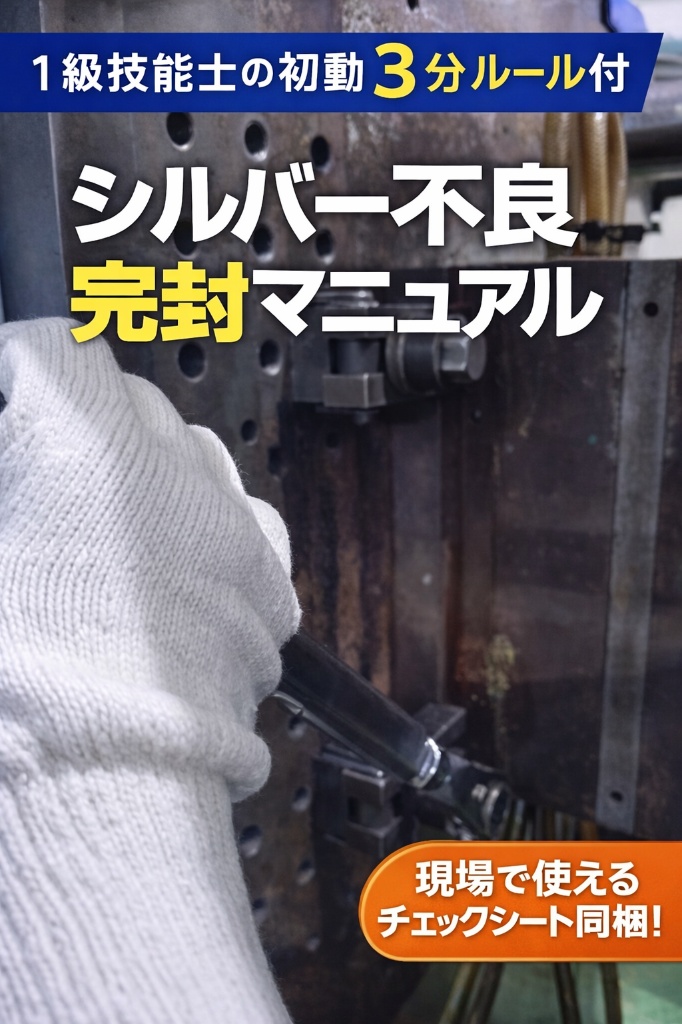 「射出成形シルバー不良完封マニュアル：1級技能士による初動3分ルールとチェックシートの解説」